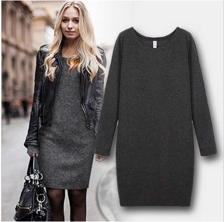 Hot Sale! New 2014 Fashion Women Winter Dress Pure Color Soft Nap