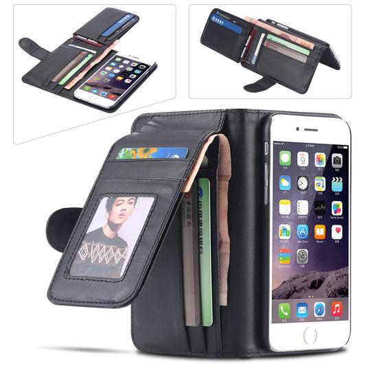 Leisure Folded Wallet Case For Apple iPhone 6 4.7/Plus 5 5s 5c 4s For Samsung Galaxy S5 S6/ S6 Edge/ Note 4 Flip Leather Cover - Shopy Max