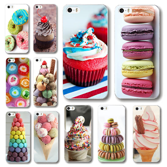 Lovely sweet patterns For iPhone 5c Hot dessert ice cream Macarons styles hard PC phone case cover Free shipping WHD1477