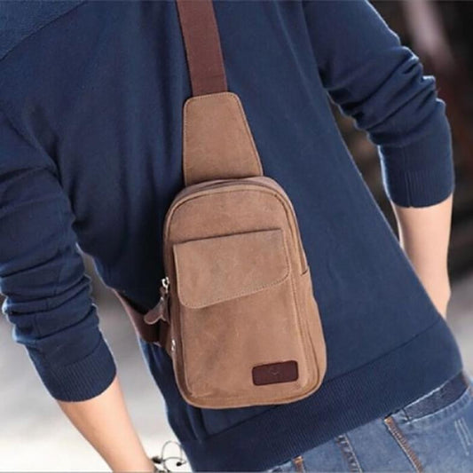 Men's Casual Small Canvas  Vintage Shoulder Hiking Fanny Crossbody Bicycle Bag Messager bags#HW03069
