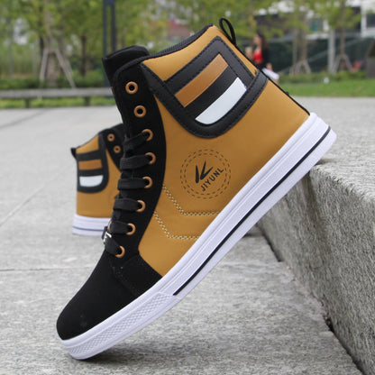Mens Round Toe High Top Sneakers Casual Vulcanize Shoes Lace Up Skateboard