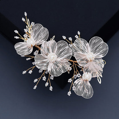 Miallo Bridal Wedding Headband Flower Pearl Hair Accessories for Women Hair Jewelr
