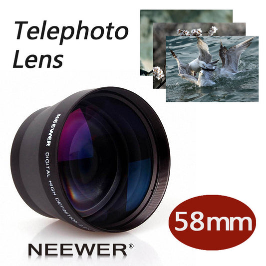 Neewer 58mm 2X Telephoto Lens for Canon Nikon Olympus Sony Pentax Samsung and Other DSLR Camera Lenses with 58MM Filter Thread