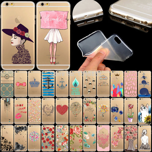 New Arrival Soft TPU Ultra thin Transparent Phone Cases for iPhone 5 5S Cute Animals Colored Painted