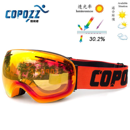 New genuine brand ski goggles double lens anti-fog big spherical professional ski glasses unisex multicolor snow goggles NCE33