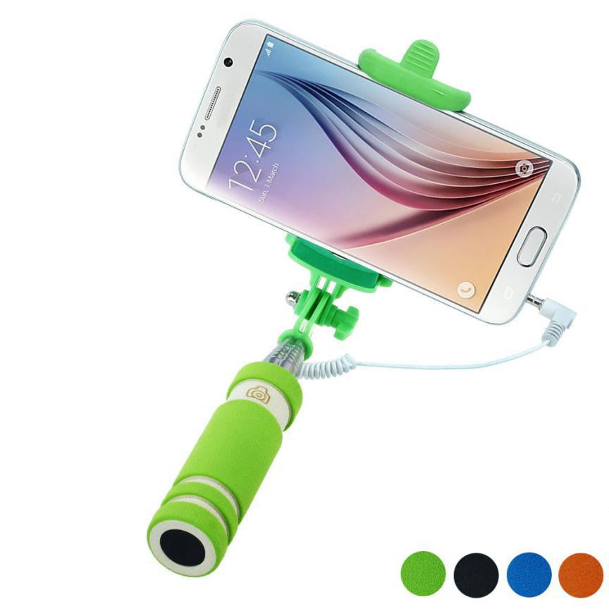 HOT! New Design Mini Extendable Handheld Fold Self-portrait Stick Holder extendable Monopod Selfie Tripod green free shipping