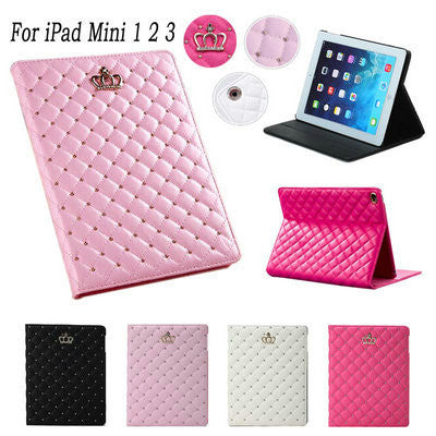 New Fashion Crown Flip Leather Smart Case For Apple iPad Mini 1 2 3 Stand Tablet Cases PU Leather Cover for iPad Mini 3 Cases - Shopy Max