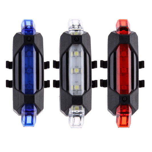 New Portable USB Rechargeable Bike Bicycle Tail Rear Safety Light Lamp Hiking Wholesale