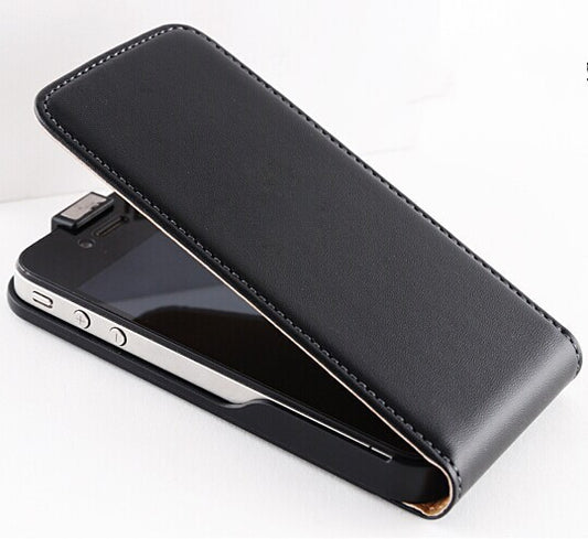 Hot sale ! Retro Genuine Leather Case for iPhone 4 4S 4G Luxury Vertical Magnetic Fip Phone Cover Bags Plain Skin RCD4sLcase - Shopy Max