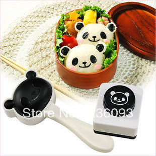 New Rice Ball Mold Lovely Panda Shaped Sushi Maker Mould Kit with Nori Punch
