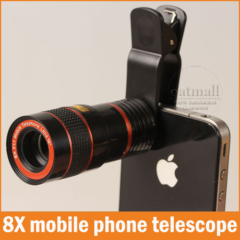 New Universal 8X Camera Zoom Mobile Phone Telescope Lens for iphone Samsung shutterbug necessary Clip Fixed Eightfold Magnifier