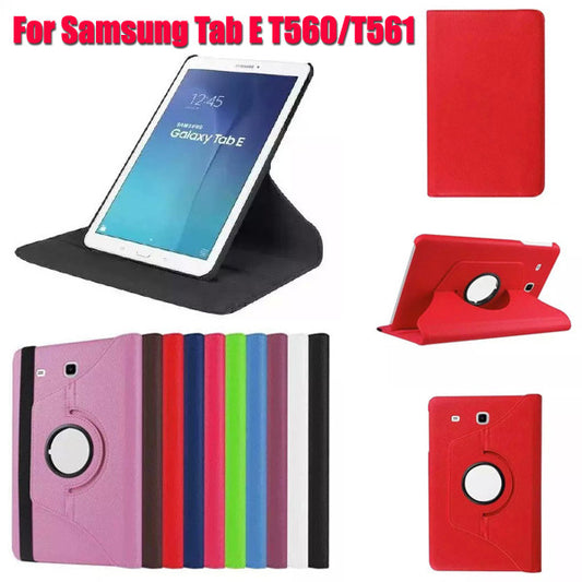 Newst Luxury 360 Rotating Flip Leather Stand Case Cover Tablet Case for Samsung Galaxy Tab E T560 T561 case Ten-colors