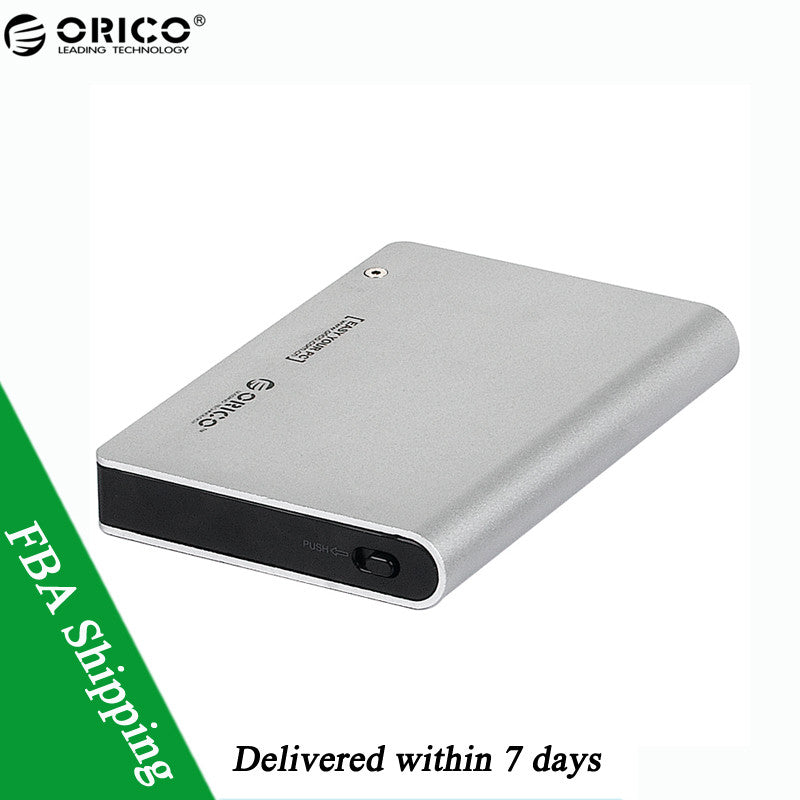 ORICO Dual High Speed Interface USB 3.0 & eSATA to 2.5" SATA Hard Drive Aluminum Enclosure(Tool-Free) - Silver (2598SUS3-SV) - Shopy Max