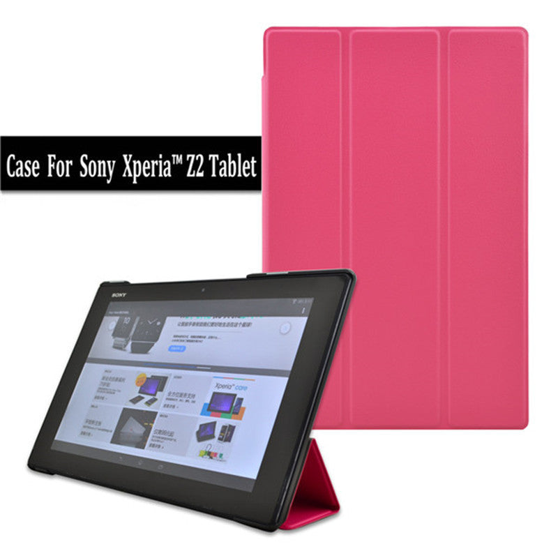 Original Leather cove Case For Sony Xperia Tablet Z2 + PC Stand Magnetic Smart Cover + Screen Protector +Stylus pen - Shopy Max