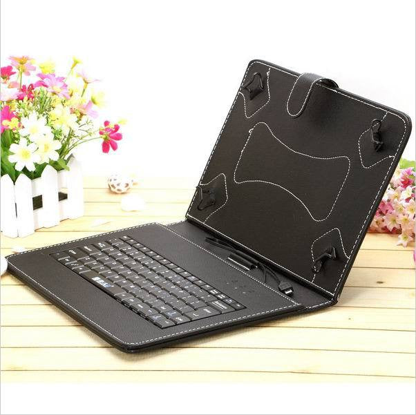 Original iRulu Multi-Color 10" Folding PU Leather Stand Case Cover with Micro USB Keyboard for 10'' Tablet PC Pad Pure Colour - Shopy Max