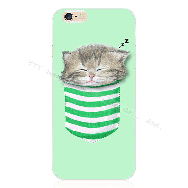 Pattern Crackpot People Cloth Bag Sleep Cat Soft Silicon Cell Phone Cases For Apple iPhone 6 iPhone6 4.7'' Case Shell Cover DWAC - Shopy Max