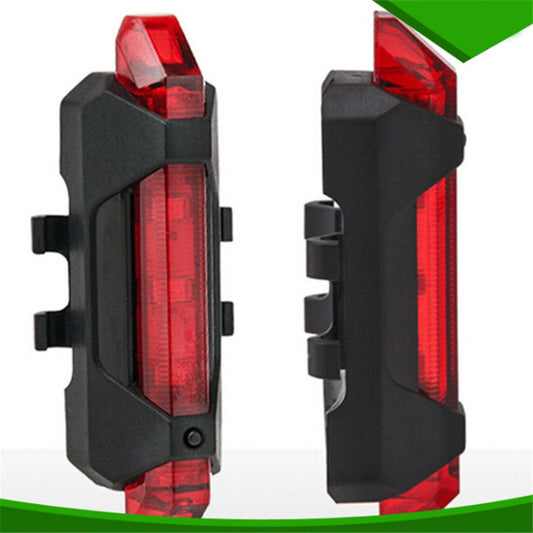 Portable USB Rechargeable Bike Bicycle Tail Rear Safety Warning Light Taillight Red Lamp Super Bright - Shopy Max