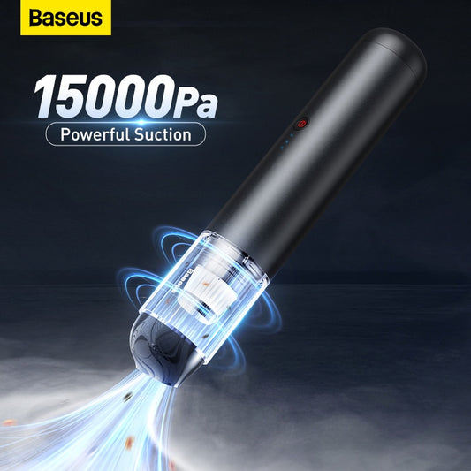 Baseus 15000Pa Car Vacuum Cleaner Wireless Mini Car Cleaning Handheld Vacum Cleaner W LED Light for Car Interior Cleaner