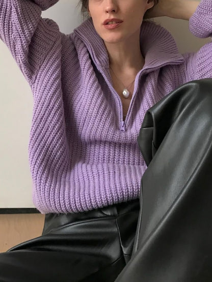 WOTWOY Autumn Winter Thickening Knitted Sweater Women Casual