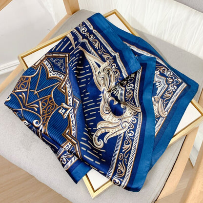 70*70cm Spring Autumn Lady Beach Silk Scarf New Style Headscarf Women Fashion Square shawl wrap Luxury foulard bandanna muffler