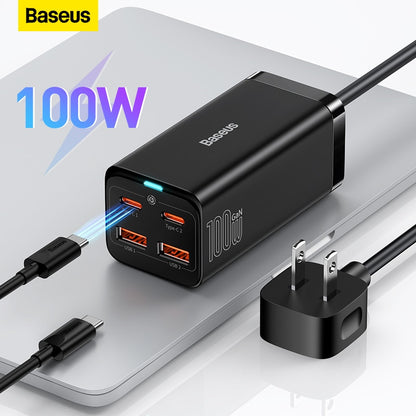Baseus 100W 65W GaN Charger Desktop Laptop Fast Charger 4 in 1 Adapter For iPhone 1