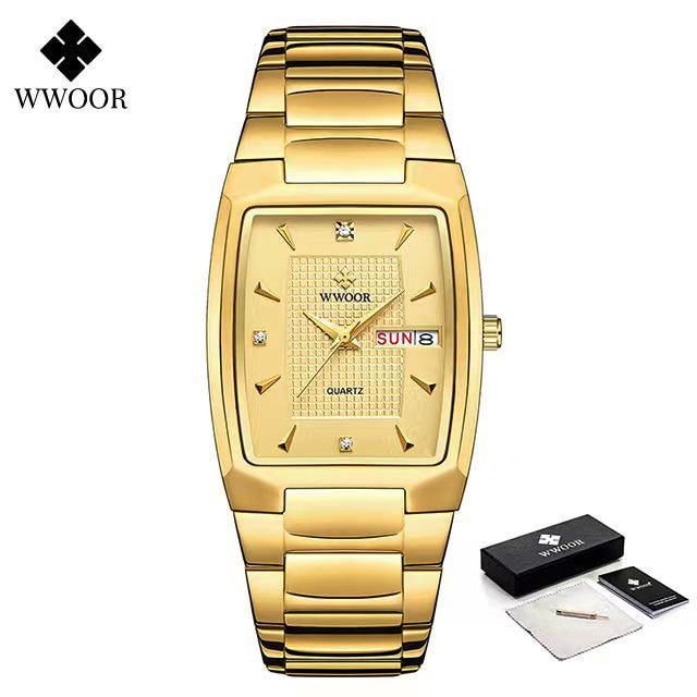 Men's Wristwatch 2022 WWOOR Brand Luxury Quartz Watch Waterproof Business Male Date Clock Casual Fashion Black Relogio Masculino
