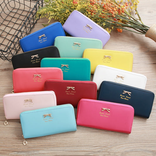 Women fashion wallet Golden Bow knot Long Leather Card Holders Clips Flower Hasp Buckle Open women's Wallets Clutch Purses