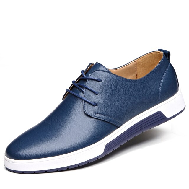 Men Summer Pu Leather Comfort Sneakers Fashion Male Slip On Breathable Flat