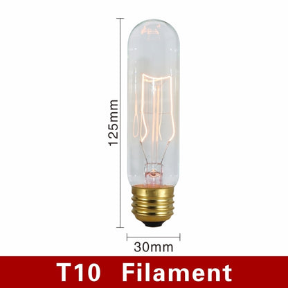 Retro Edison Bulb E27 220V 40W Light Bulb A60 ST58 ST64 T10 T45 T185 G80 G95 Filament