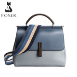 FOXER Female Genuine Lether Crossbody Bags Handbag Girl Simple Office Bag Women Small Commuter Stylish Shoulder Messenger Bags