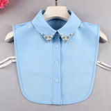 Linbaiway Business Women Fake Collar Detachable Collar Shirt Female