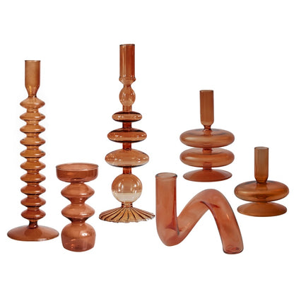 Glass Candle Stick Holders Taper Candles Holder for Candlestick Dinner