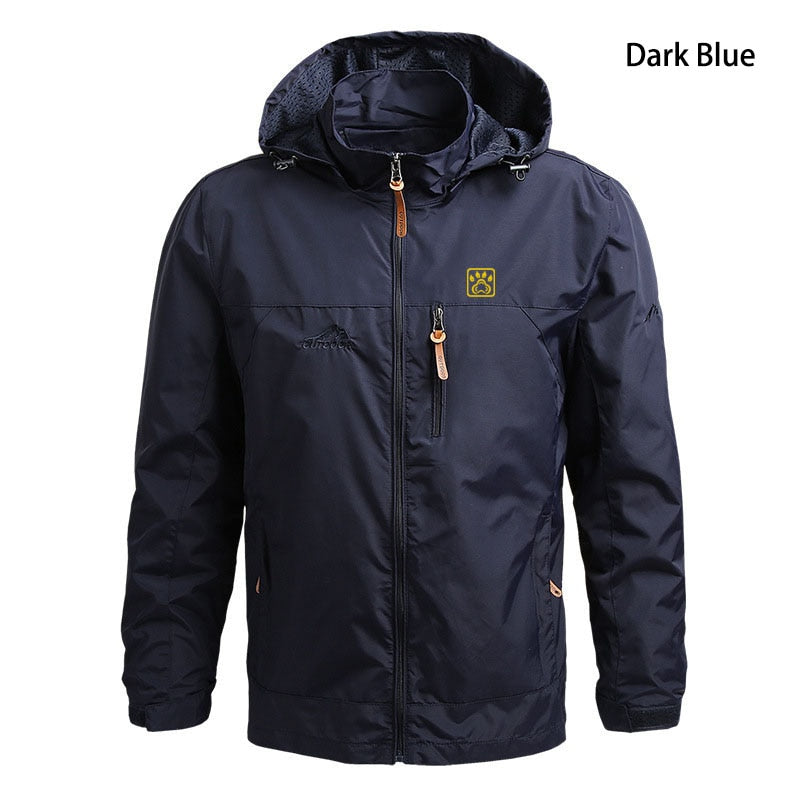 Waterproof Hooded Windbreaker 2022 Spring and Autumn New Large Size Men's Clothing