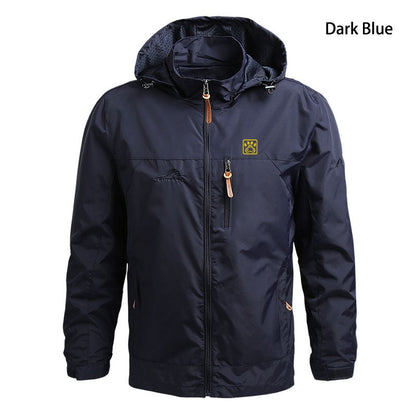 Waterproof Hooded Windbreaker 2022 Spring and Autumn New Large Size Men's Clothing