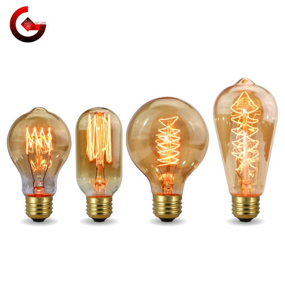 Retro Edison Bulb E27 220V 40W Light Bulb A60 ST58 ST64 T10 T45 T185 G80 G95 Filament
