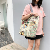 mbroidery Canvas Handbag Female Casual Tote Large Capacity Shopping Bag