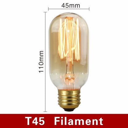 Retro Edison Bulb E27 220V 40W Light Bulb A60 ST58 ST64 T10 T45 T185 G80 G95 Filament