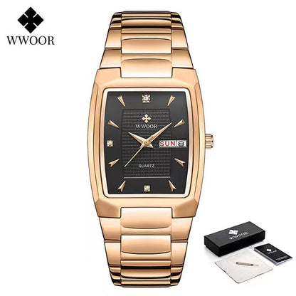 Men's Wristwatch 2022 WWOOR Brand Luxury Quartz Watch Waterproof Business Male Date Clock Casual Fashion Black Relogio Masculino