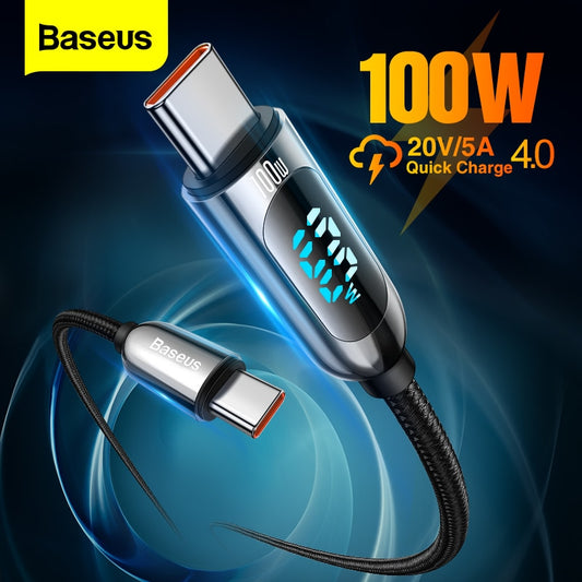 Baseus PD 100W USB C To USB Type C Cable Fast Charging Charger