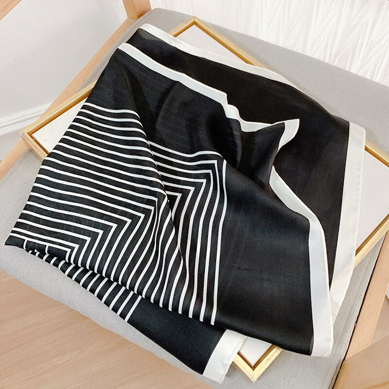 70*70cm Spring Autumn Lady Beach Silk Scarf New Style Headscarf Women Fashion Square shawl wrap Luxury foulard bandanna muffler