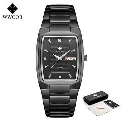 Men's Wristwatch 2022 WWOOR Brand Luxury Quartz Watch Waterproof Business Male Date Clock Casual Fashion Black Relogio Masculino