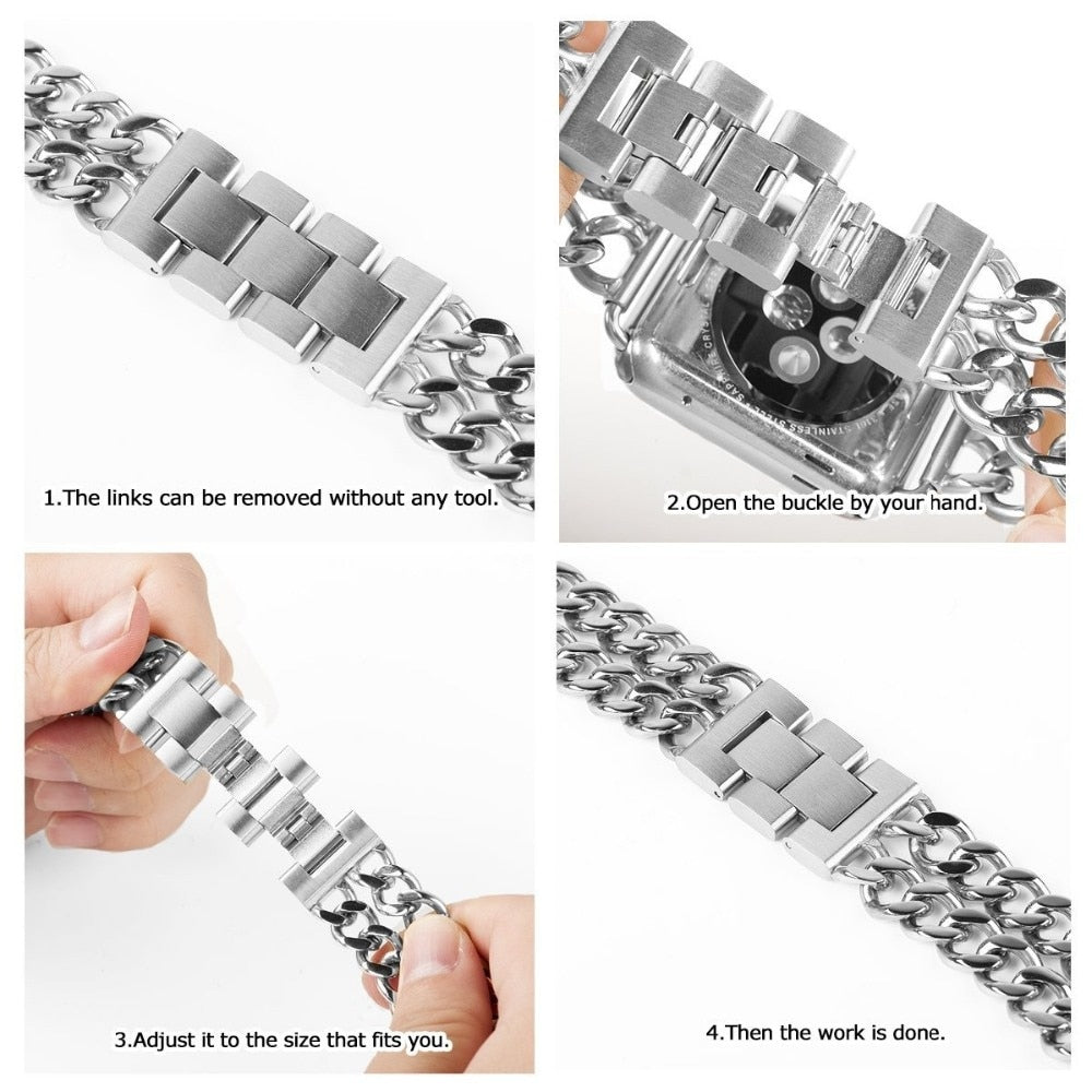 Steel Band For Apple Watch 7 6 se 5 4 3 2 1 38 42mm 40mm