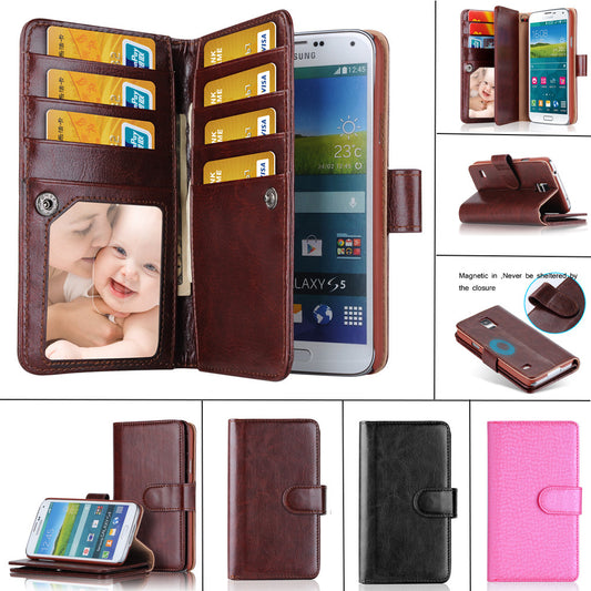 Super Luxury Leather Mutil-Function Wallet Card Case Cover for samsung Galaxy S5 I9600 & S4 I9500 - Shopy Max