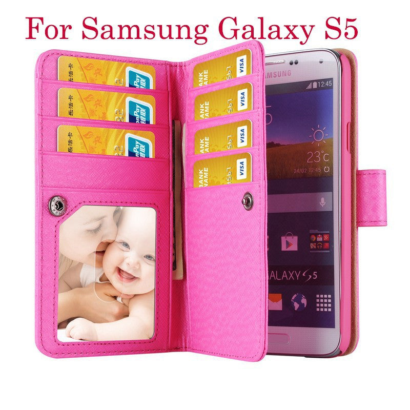 Super Luxury Leather Mutil-Function Wallet Card Case Cover for samsung Galaxy S5 I9600 & S4 I9500 - Shopy Max