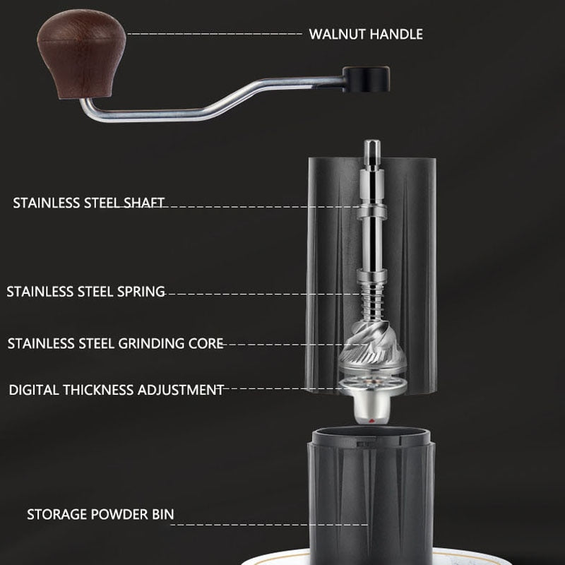 Home Hand Coffee Grinder ABS Grinder American Retro Stainless Steel Coffee Appliance Gift Set Kitchen Tool Coffee Accessories
