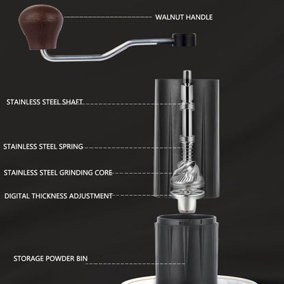 Home Hand Coffee Grinder ABS Grinder American Retro Stainless Steel Coffee Appliance Gift Set Kitchen Tool Coffee Accessories