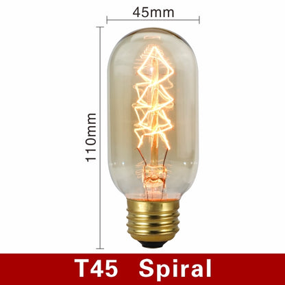 Retro Edison Bulb E27 220V 40W Light Bulb A60 ST58 ST64 T10 T45 T185 G80 G95 Filament