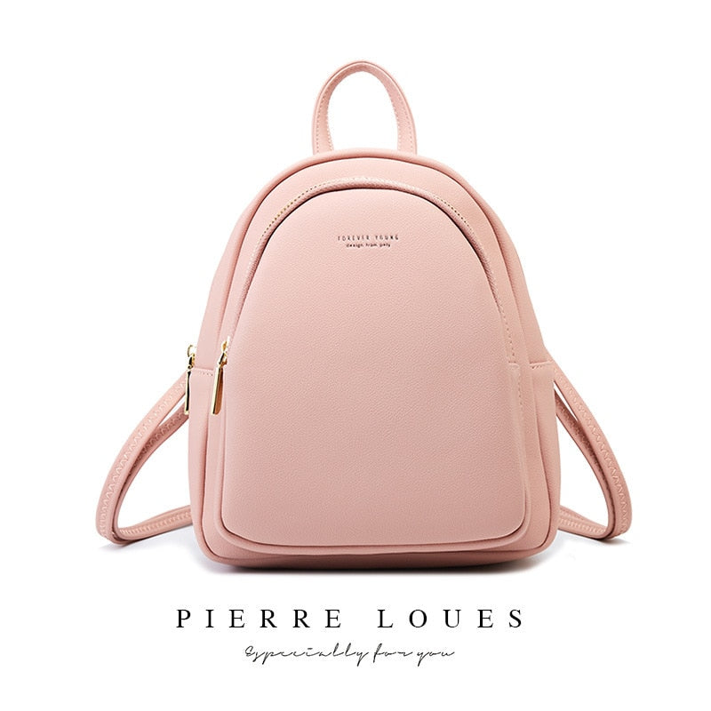 YIZHONG Leather Mini Backpack MultiFunction Small Backpack