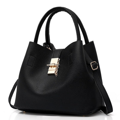 Bag Ladies Pu Bucket Bag Female Fashion Fiber Leather Portable Single Shoulder Messenger Bag