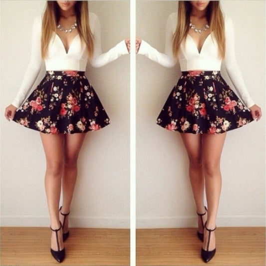 Sexy Women Casual Long Sleeve Party Evening Short Mini Dress Size g542